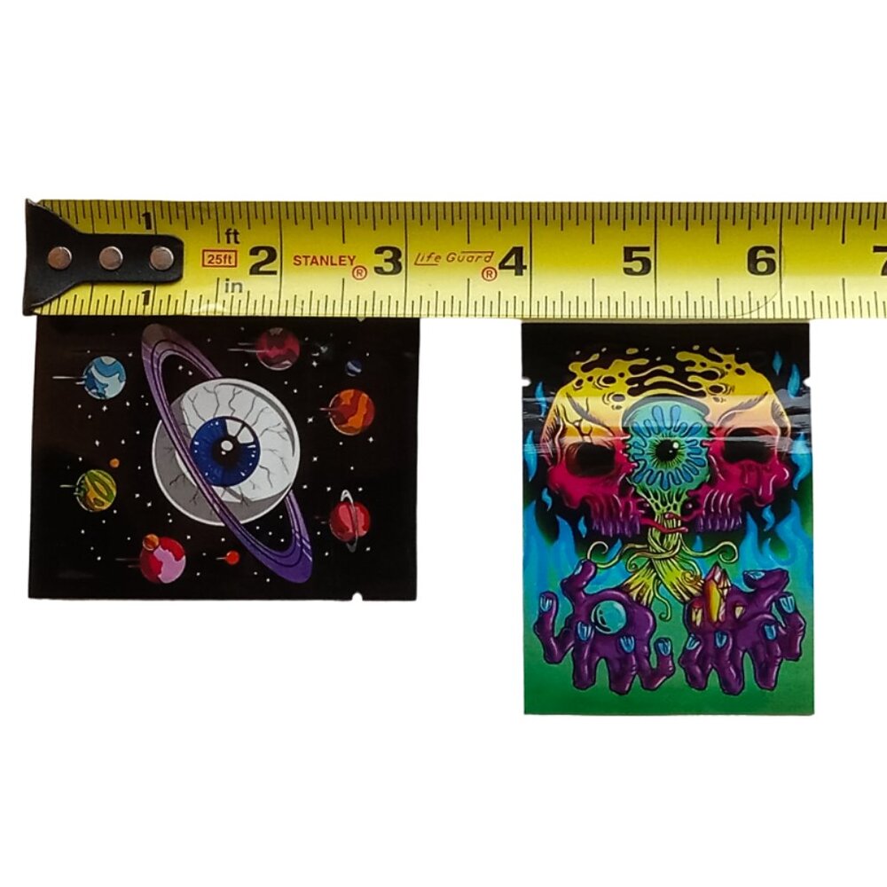 5 Trippy Mylar Bags, Herbal Psychedelic Zip Lock Printed Pouches, Space, Alien.. - Picture 2 of 16
